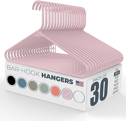 Miniatura 67 de Perchas de plástico fuertes hechas en Estados Unidos a granel, 20, 30, 50, 100 unidades, disponibles, para ropa de lavandería, perchas de plástico
