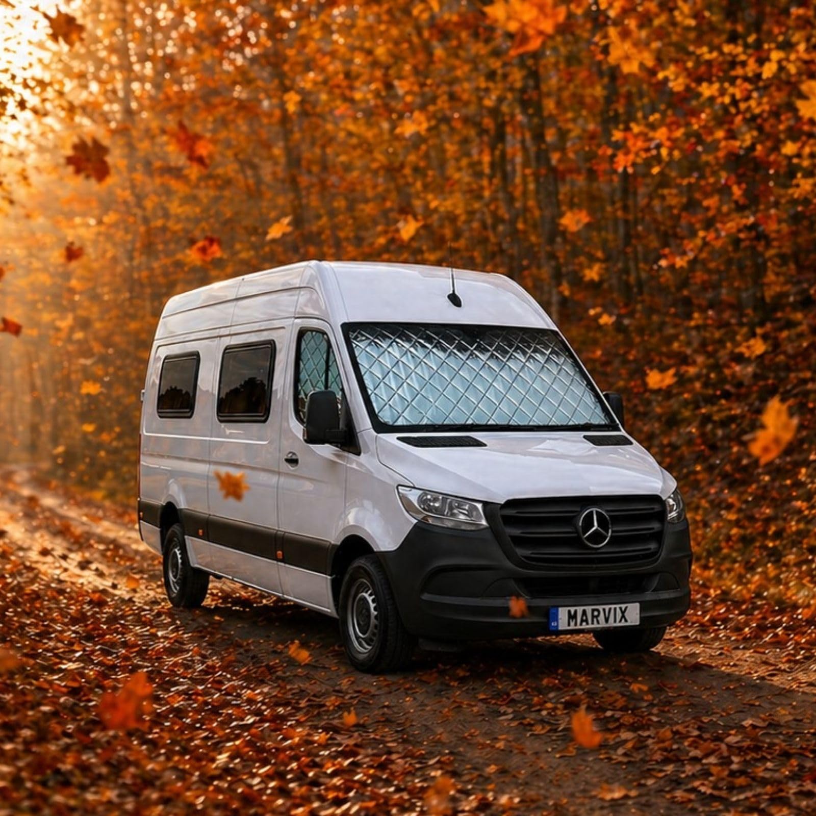 Marvix Thermo-Innenjalousien Premium 9-lagige Fensterabdeckung für Mercedes Sprinter ab 2018 Wohnmobil-Camper-Isolierungs-Sonnenschutz