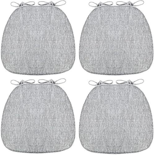 Miniatura 23 de ETULLE Cojines de silla para sillas de comedor, paquete de 2/4/6, almohadillas gruesas para sillas con lazos antideslizantes en forma de U, 16.1 x