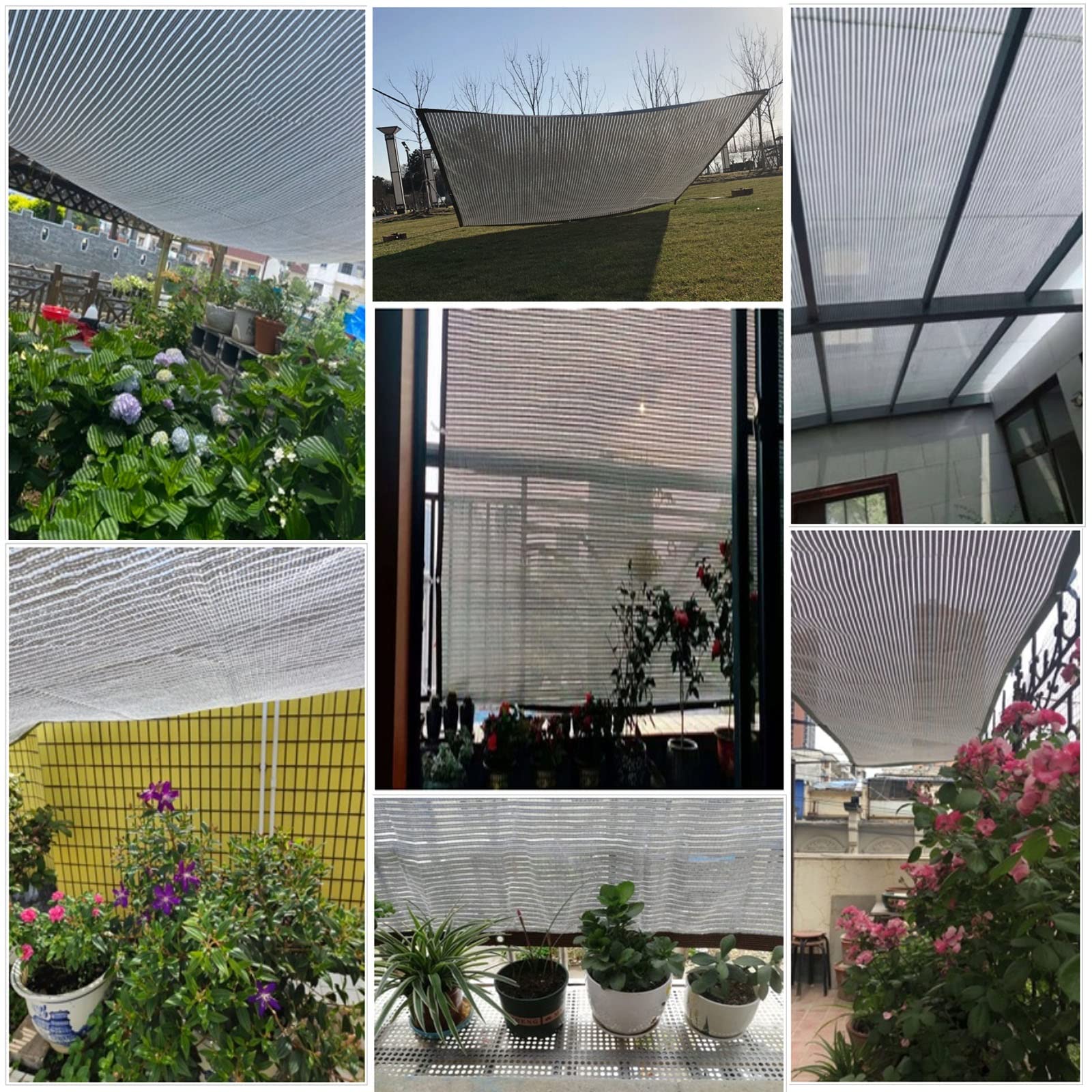 Zewnętrzny baldachim przeciwsłoneczny, 2 x 6 m, folia aluminiowa, odblaskowa, 75% ochrona przed promieniowaniem UV, oddychająca plandeka na patio, do ogrodu i na kemping
