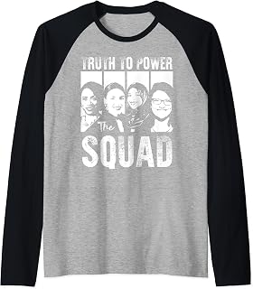 The Squad Truth To Power Feminist Slogan Women Congress Raglan Baseball Tee