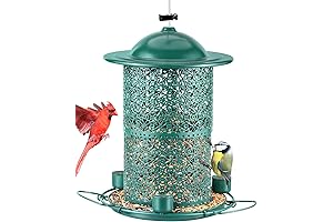 Teal Stained Window Bird Feeder That Adds a Splash of Color to Your Garden