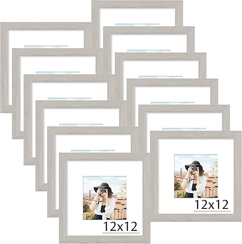 Miniatura 484 de Picrit - Juego de 12 portarretratos de 5 x 7 pulgadas para colgar en la pared o exhibir sobre una mesa, para fotos de 4 x 6 con paspartú o 5 x 7