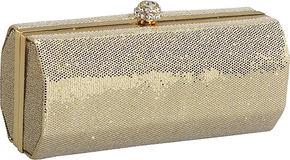 J. Furmani Hard Case Clutch With Rhinestone Closure
