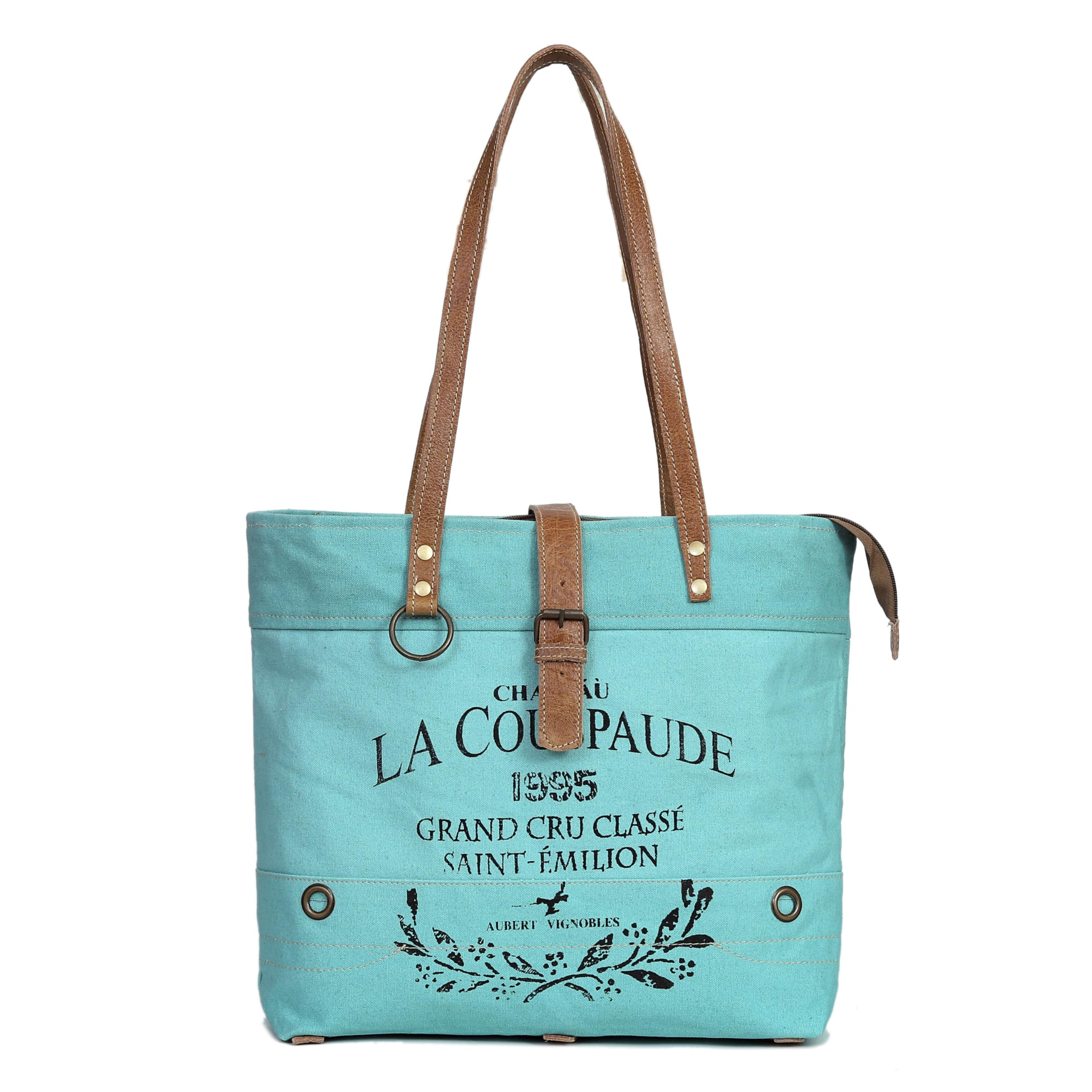CREATIVE LEATHER ART La Couspaude Upcycled Canvas Tote Bag for Women