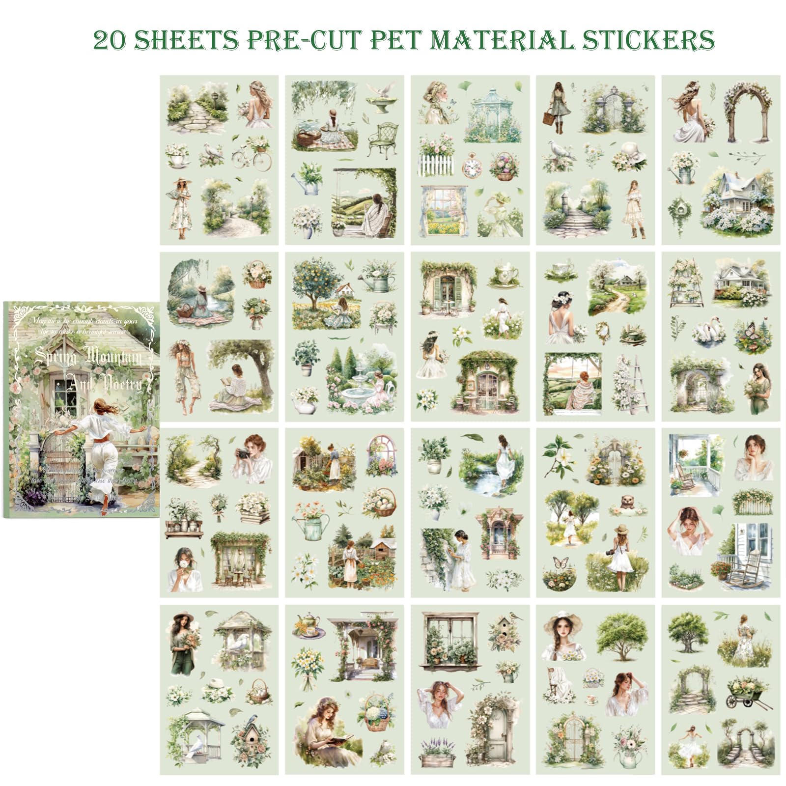 4 książki dziewczyna zwierzę domowe scrapbooking naklejki wstępnie wycięte 480 naklejki PET ludzie naklejki książki do dziennika artykuły do scrapbookingu przezroczyste naklejki dziewczęce