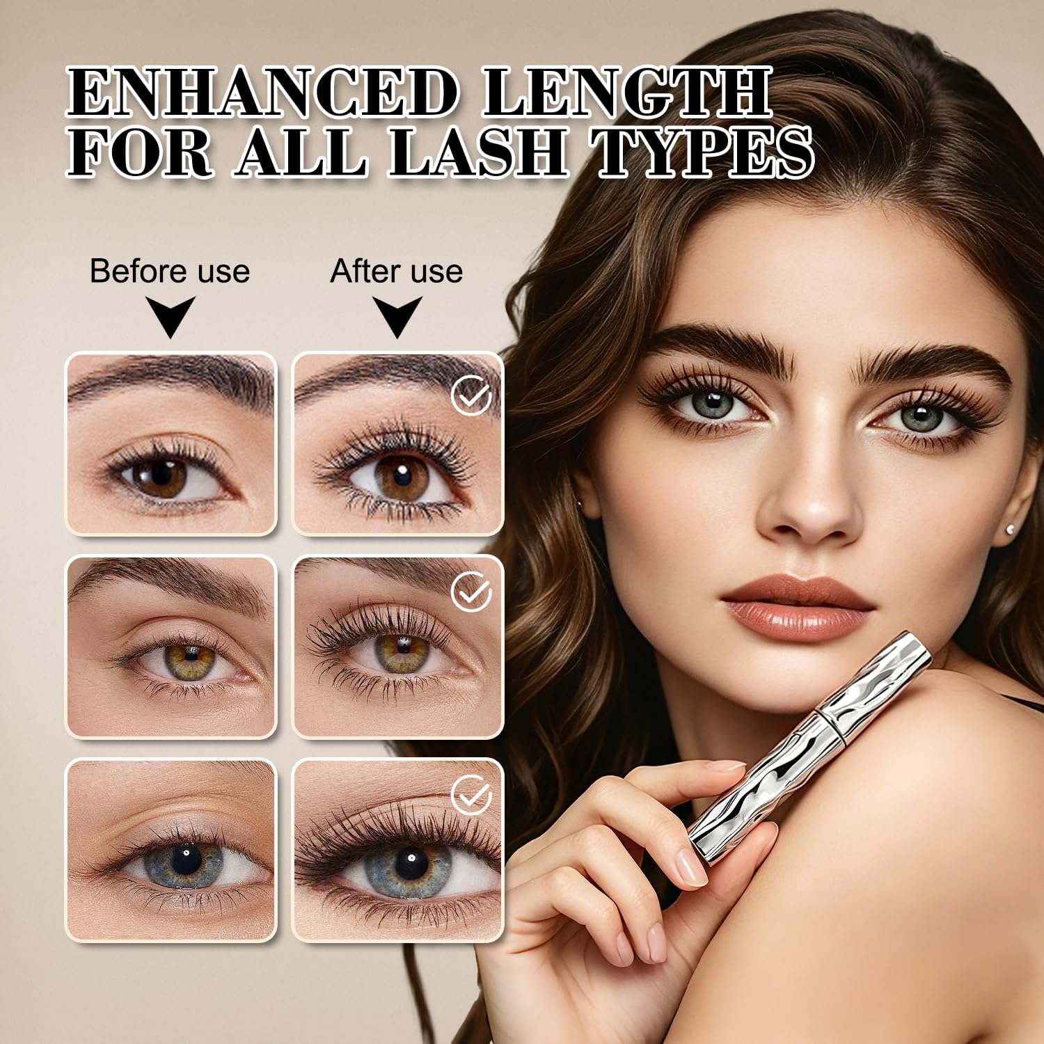 C36-Leicht Auftragbar Schwarze Mascara Wimperntusche für Meisten Menschen | Wimperntusche Klumpenfreie Textur, Optische Wimpernverlängerung, Komfortabel, Geeignet für Makelloses Augenmake-Up