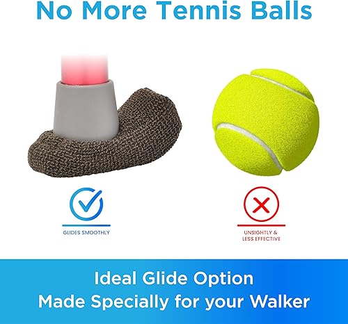 Miniatura 9 de NOVA Medical Products Walker Glide - Esquís, ajuste universal, un par, gris