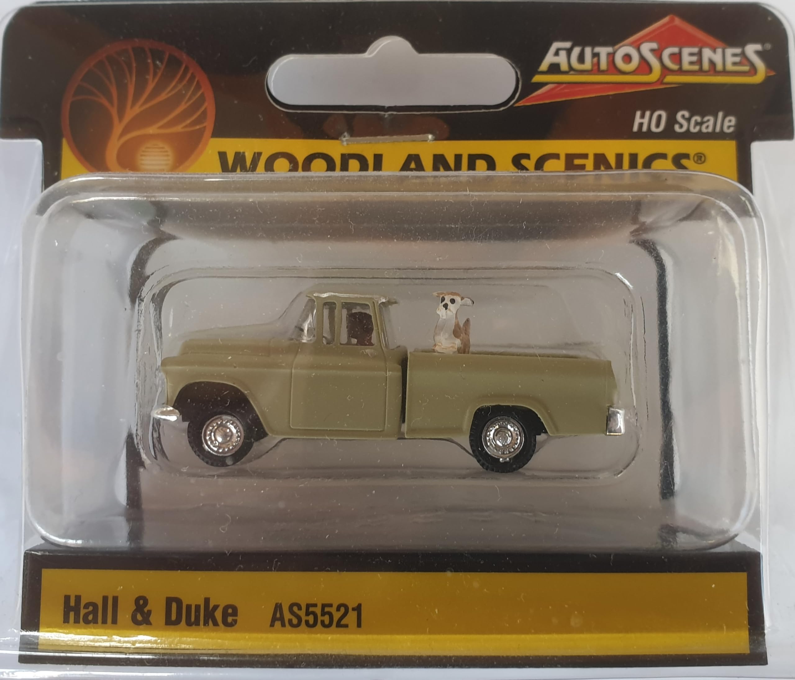 Woodland Scenics 5521 Small Truck PickUp Farm Vehicle Beige with Driver Dog on Loading Area HO 1:87 AS5521 Hall Duke