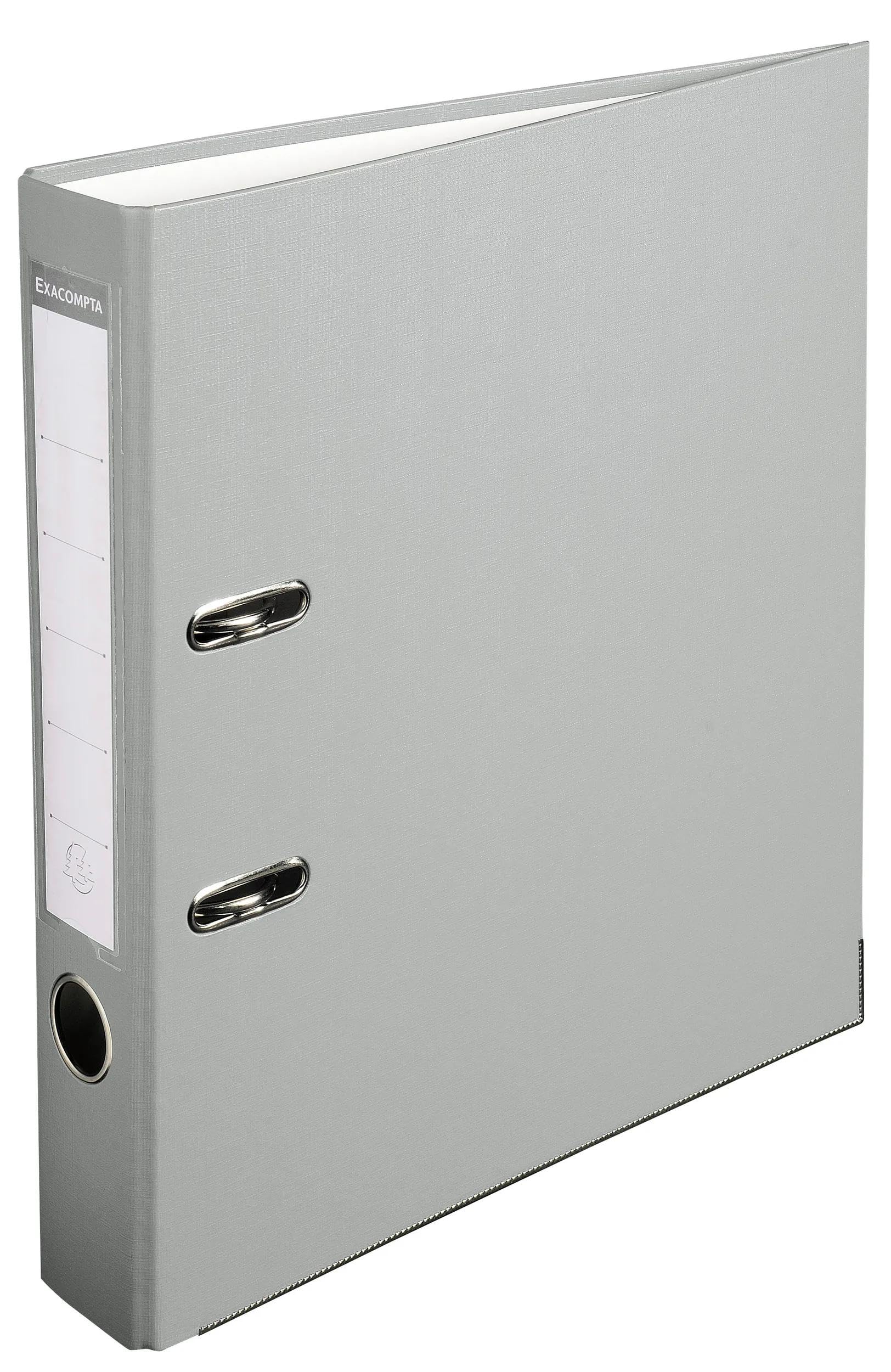 Exacompta - Rif. 915416B - Cartone da 20 raccoglitori a leva A4, dorso 50 mm, meccanico 50 mm, dimensioni esterne: 32 x 29 cm, formato A4, colore: grigio