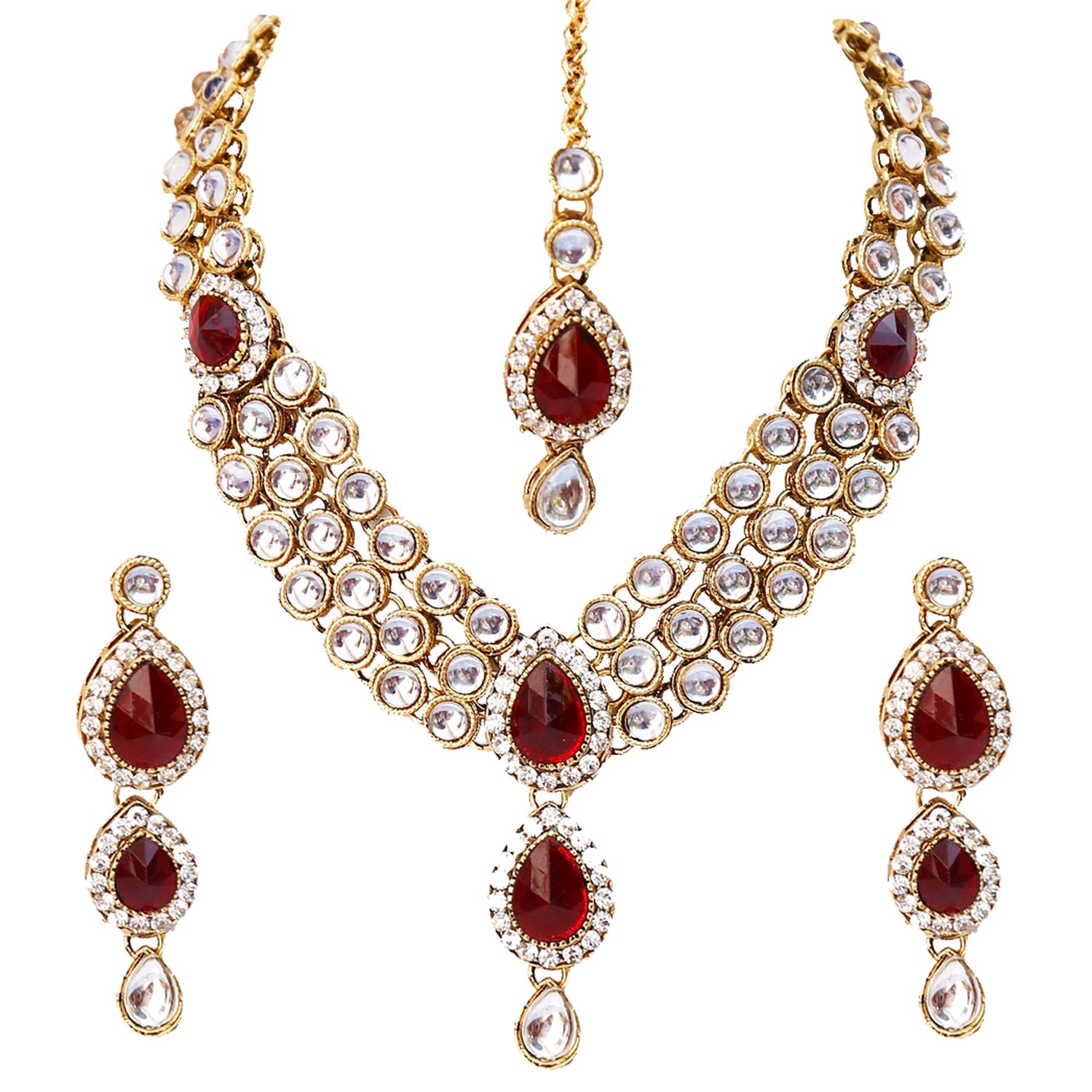 Traditional Gold Plated Kundan Necklace Set for Girls & Women (MSK-3-LINE-PARENT)-image-33
