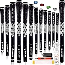 SAPLIZE Golf Grips Set of 13, Bundle with Tape or Full Regripping Kit, Jumbo / Mid / Standard / Undersize, Women / Men Anti-slip Rubber Golf Club Grips, CC01 Series