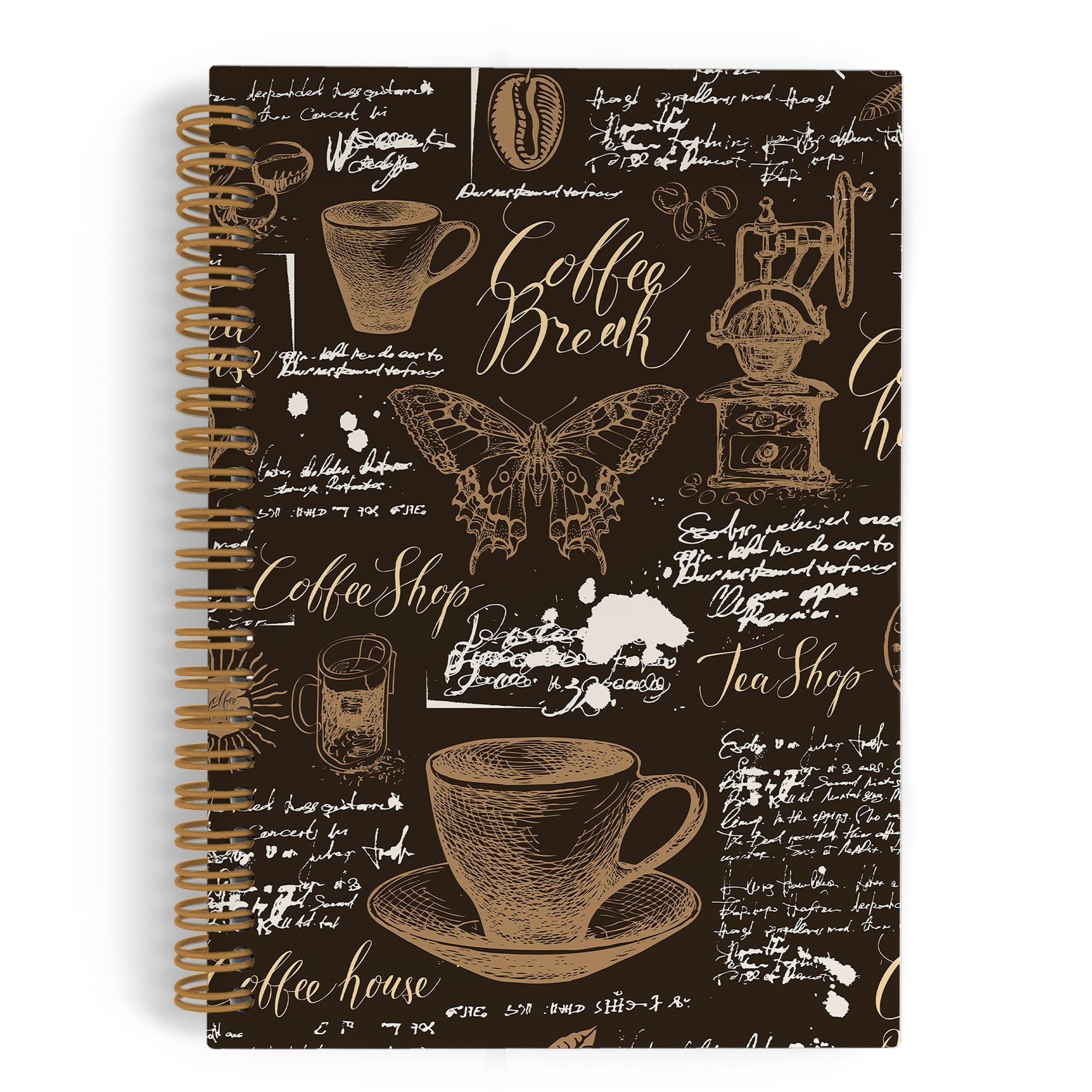 Carnet à spirale papillon et fournitures de bureau rétro pour écriture