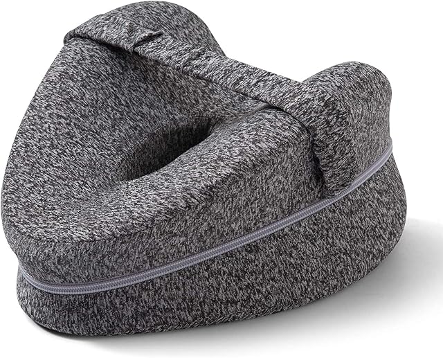 UGLCAIFU CAIFU Knee Pillow, Memory Foam Wedge Pillow Knee Pillow for Sleeping on Side, Leg Pain, Knees Pain, Joints Pain & Pregnancy Bed Leg Cushion for Side Sleepers (Gray)