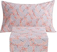 Vista 46 de JSD Juego de sábanas florales azul marino, tamaño individual, sábanas de microfibra impresas de 3 piezas, bolsillo extra profundo, sin arrugas