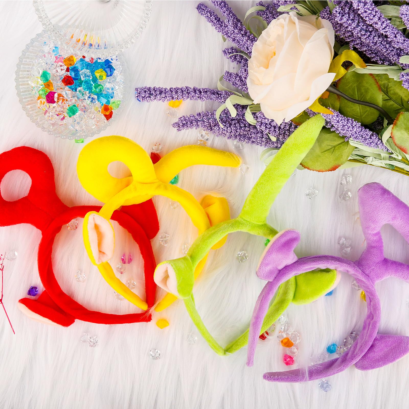 Dekewe 4PCS Cartoon Styling Hair Bands, Washable Cute Headwear, Plush Girls Hair Bands - Image 3