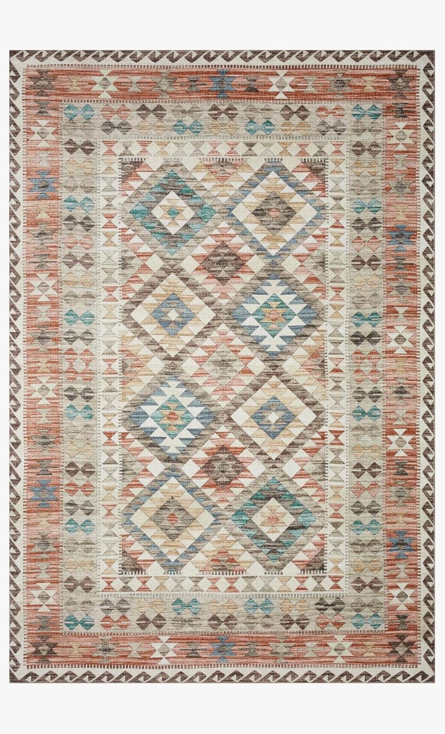 Loloi Zion Collection ZIO-05 Red/Multi 7'-6" x 9'-6" Area Rug