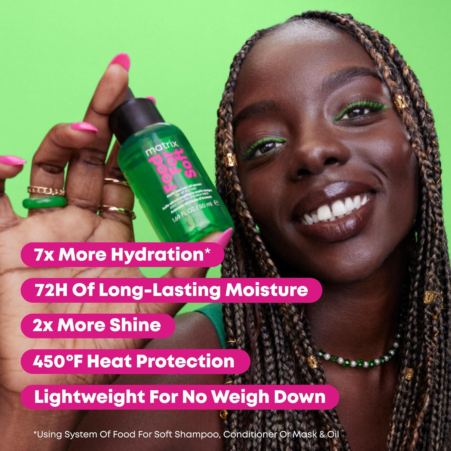MATRIX Food For Soft Hair Serum Oil For Dry, Brittle and All Hair Types - Softens, Smooths and Adds Shine With Heat Protection, Repairing Leave In With Avocado Oil - Image 4