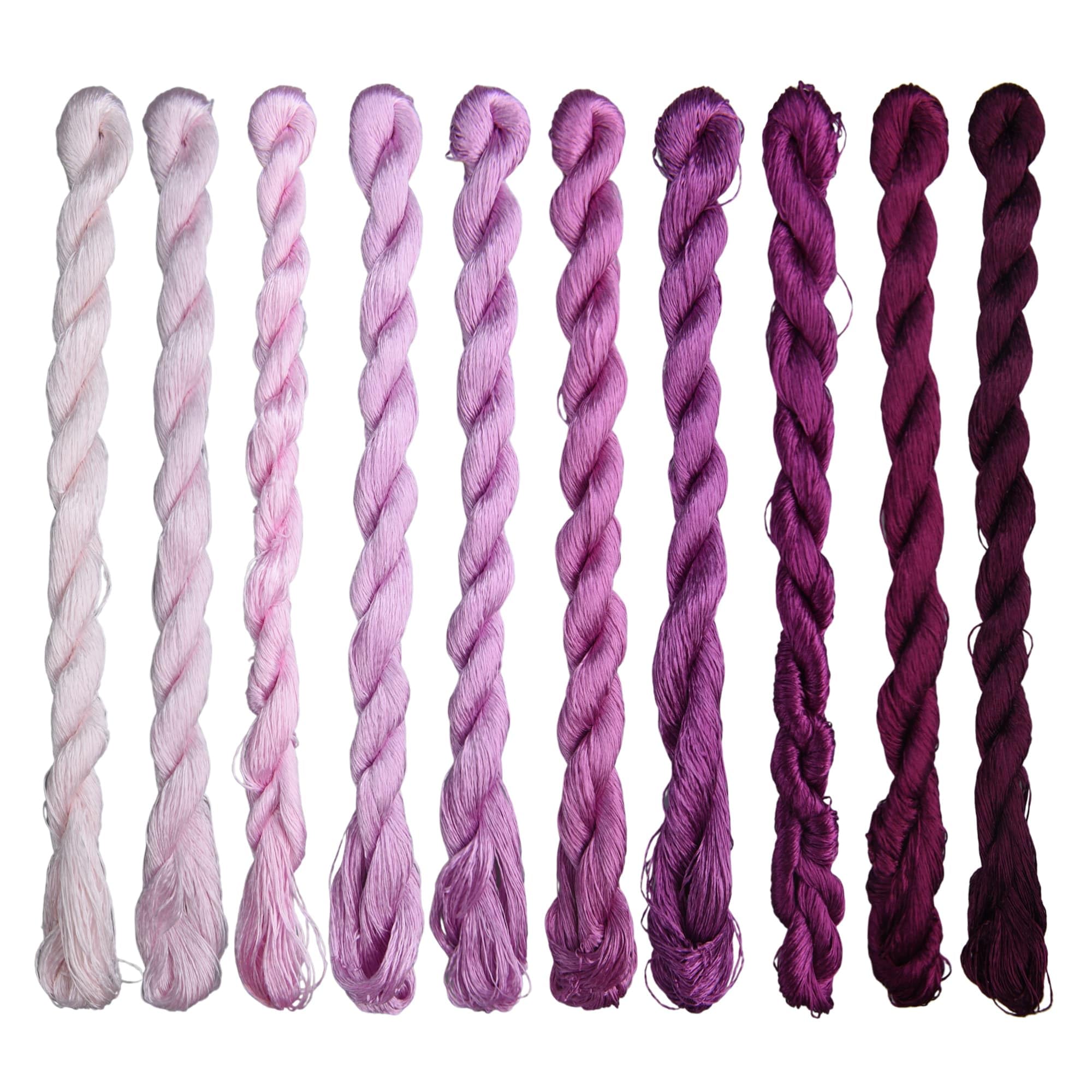 4 écheveaux Fil à Broder En Soie De Mûrier – 22 Mètres Par Couleur – Pour Broderie Main, Point De Croix, DIY – Non Adapté Machine à Coudre