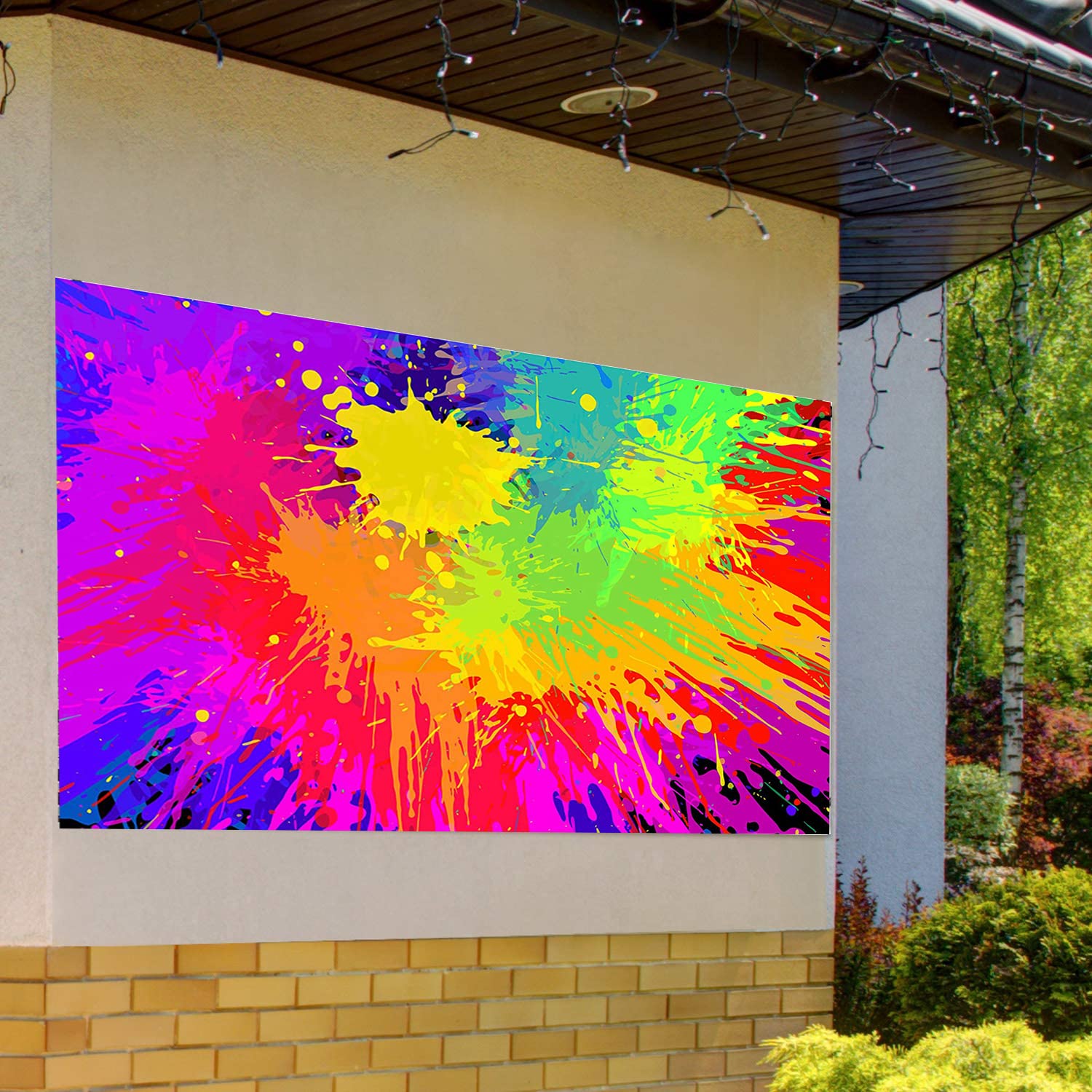 Amazon | 7x5フィート カラフルなペイントスプラッシュ背景幕 抽象的な