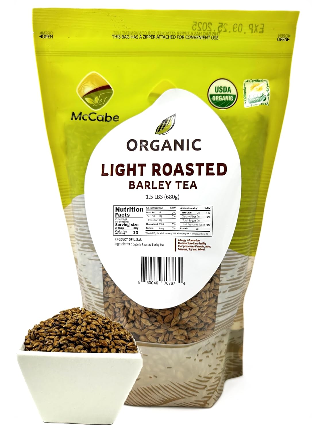 McCabe Organic Light Roasted Whole Grain Barley – USDA & CCOF Certified Organic Tea, 1.5 lbs