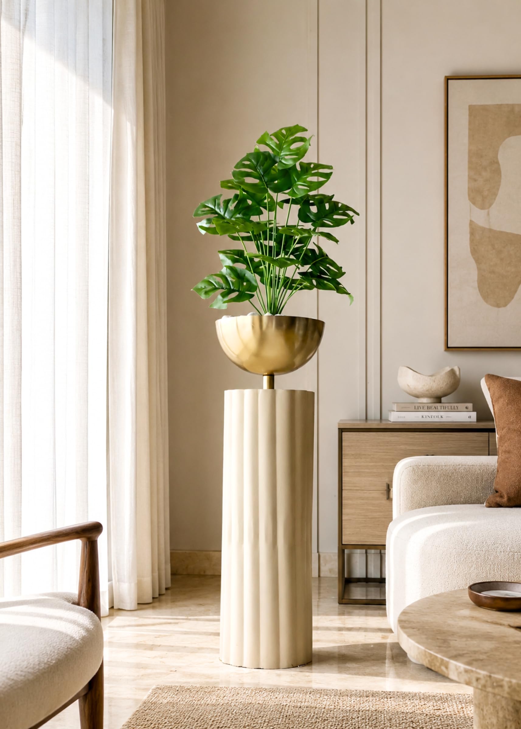 MASON HOME Artificial Botanic Monstera Plant - 2 Feet | Realistic Plant - Trees - Flowers | Indoor Tropical | Home - Shop - Office | Gifting - Décor - Ambience - Durable | No Maintenance