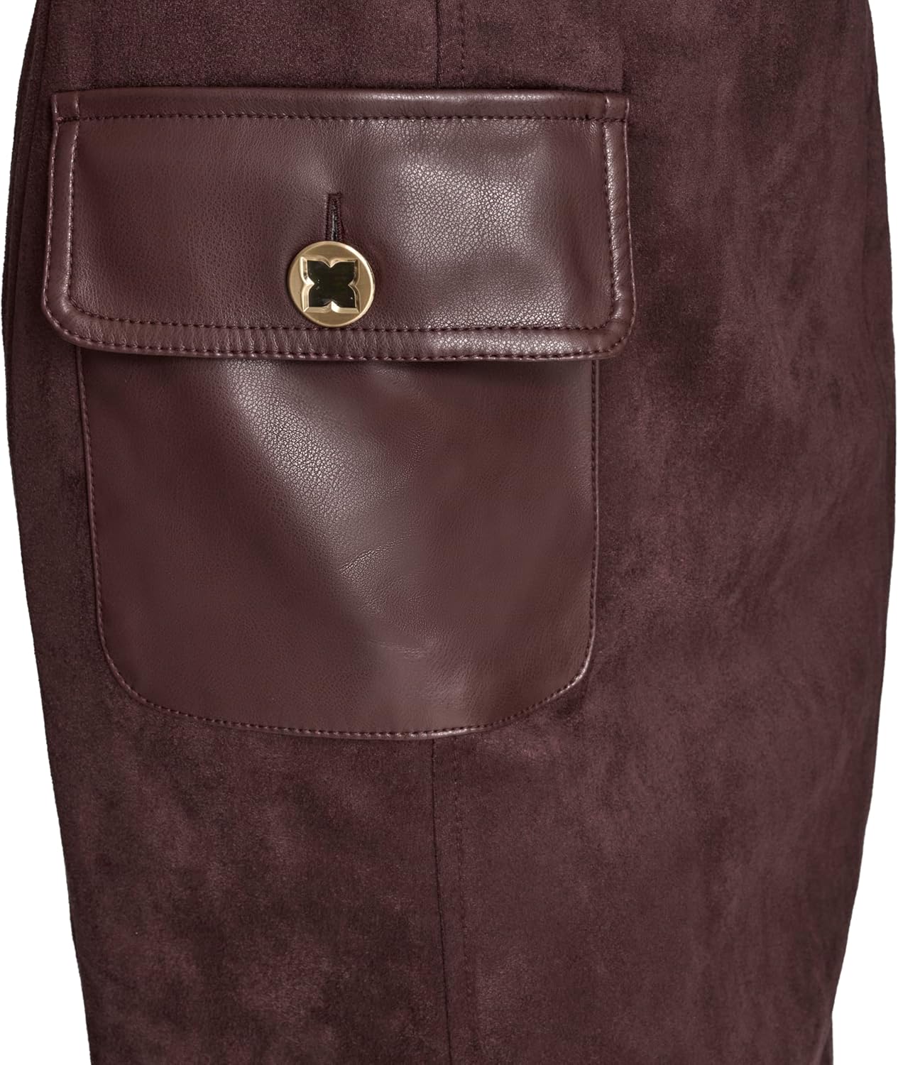 BCBG Womens Sleeveless Pocket Detail Suede A-line Mini Dress - Image 5