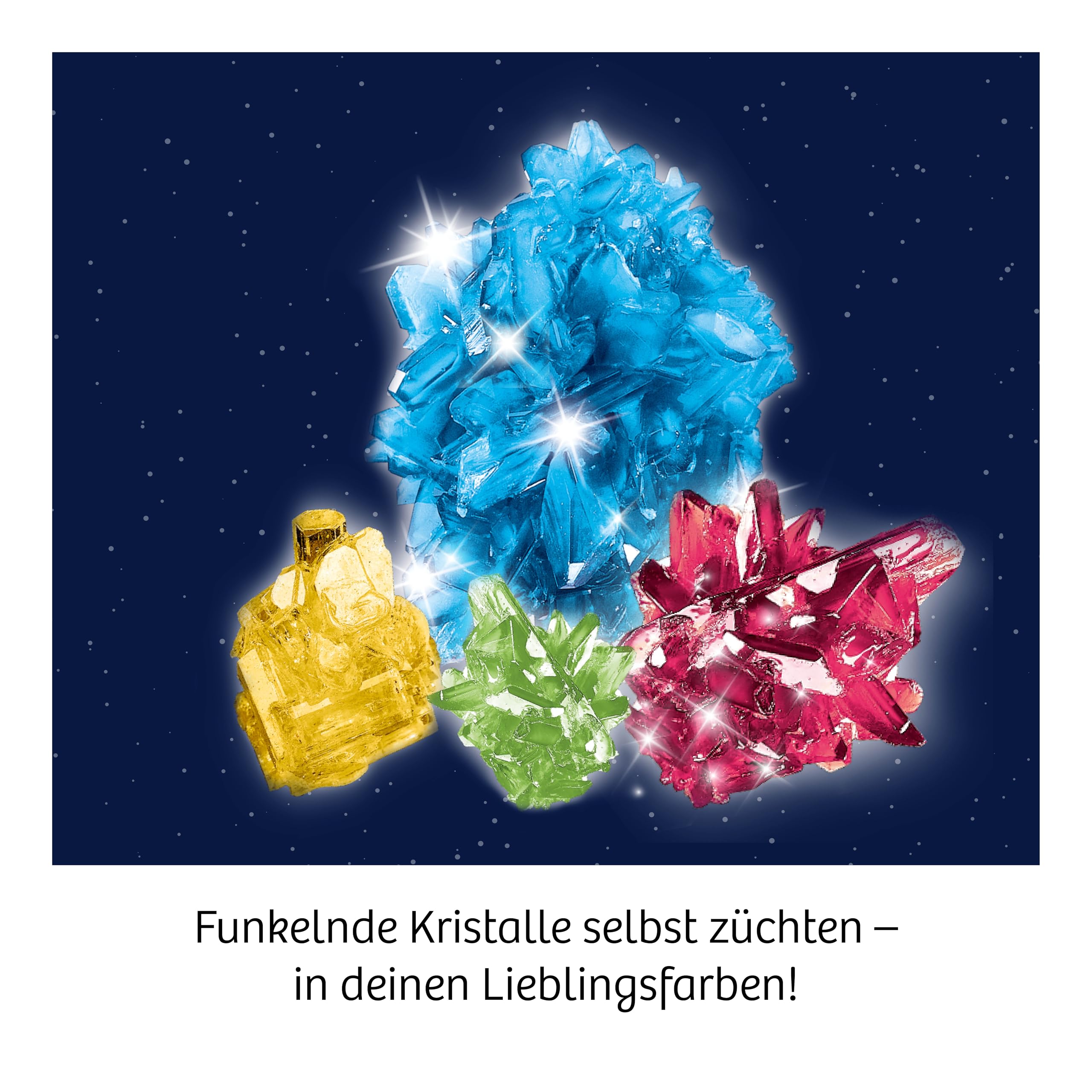 KOSMOS 616755 Grow Crystals - zestaw eksperymentów w hodowli kryształów dla dzieci z wielojęzycznymi instrukcjami (DE, EN, FR, IT, ES, NL)