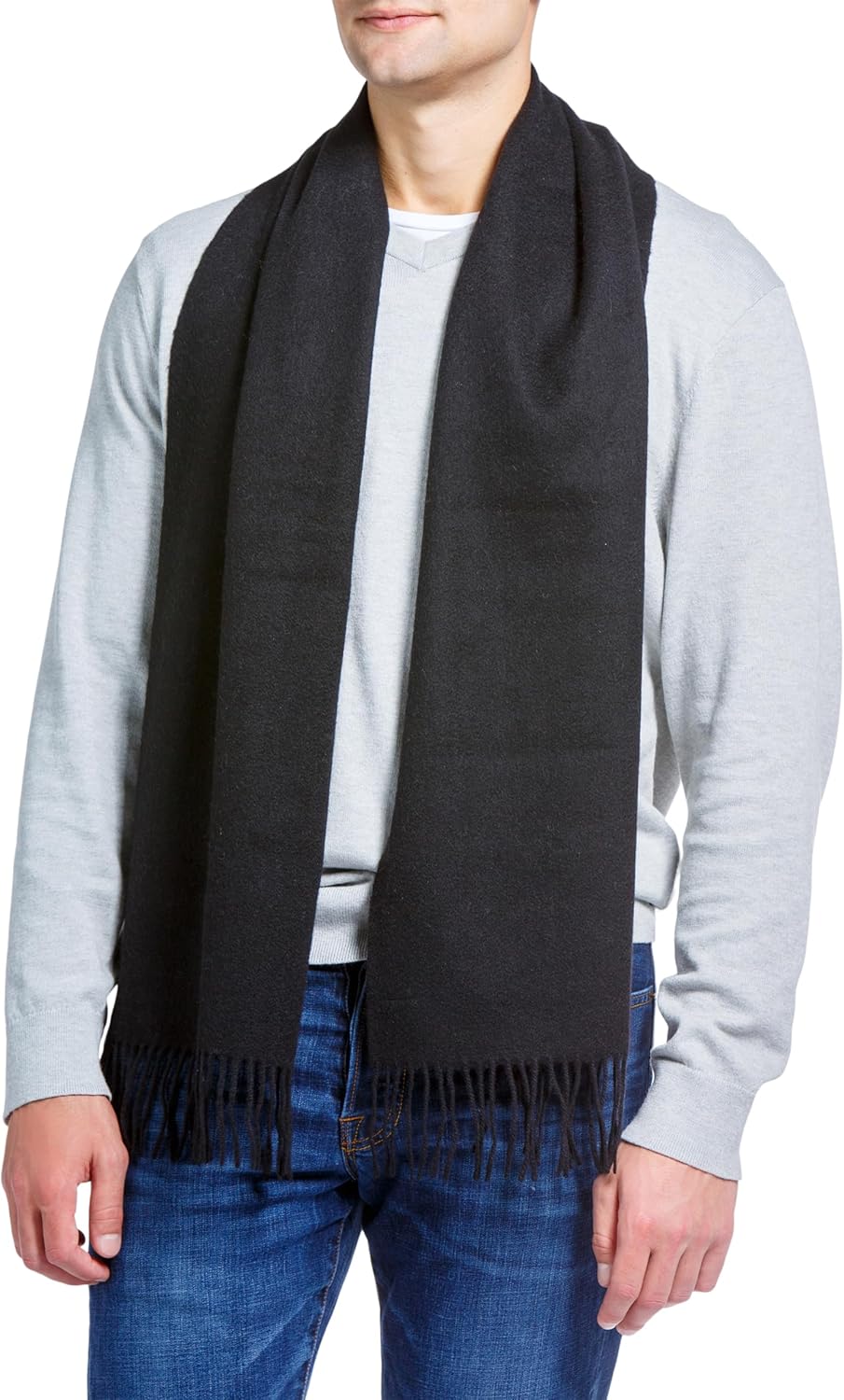 Fishers Finery Men's 100% Pure Cashmere Winter Scarf; 2-Ply Ultra Plush - Image 2