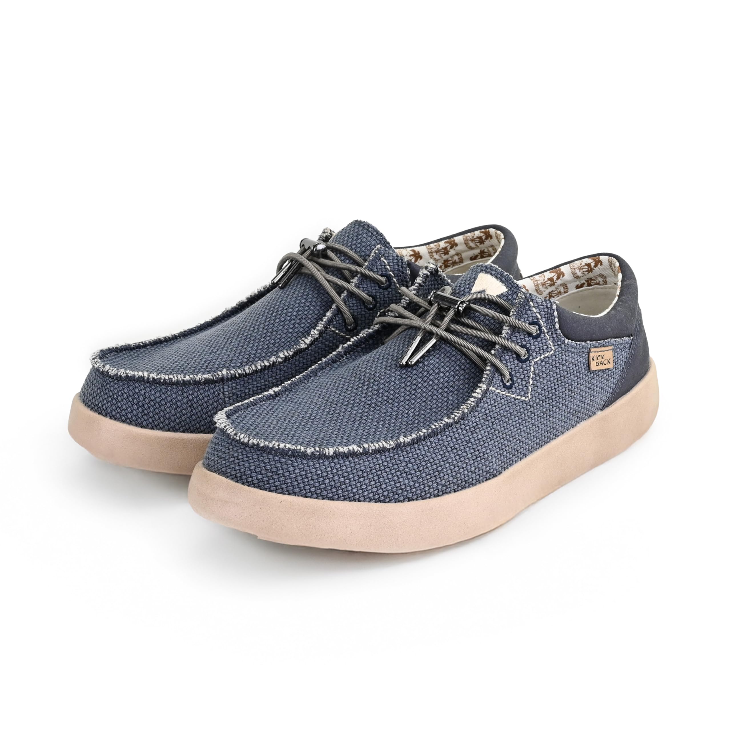 Kickback Haven Mocassini Slip‑On Uomo Stile Sneaker – Scarpe Casual in Canvas, Lino o Mesh Elasticizzato con Lacci Elastici Regolabili, Comode ed Eleganti per l’Estate Quotianiana