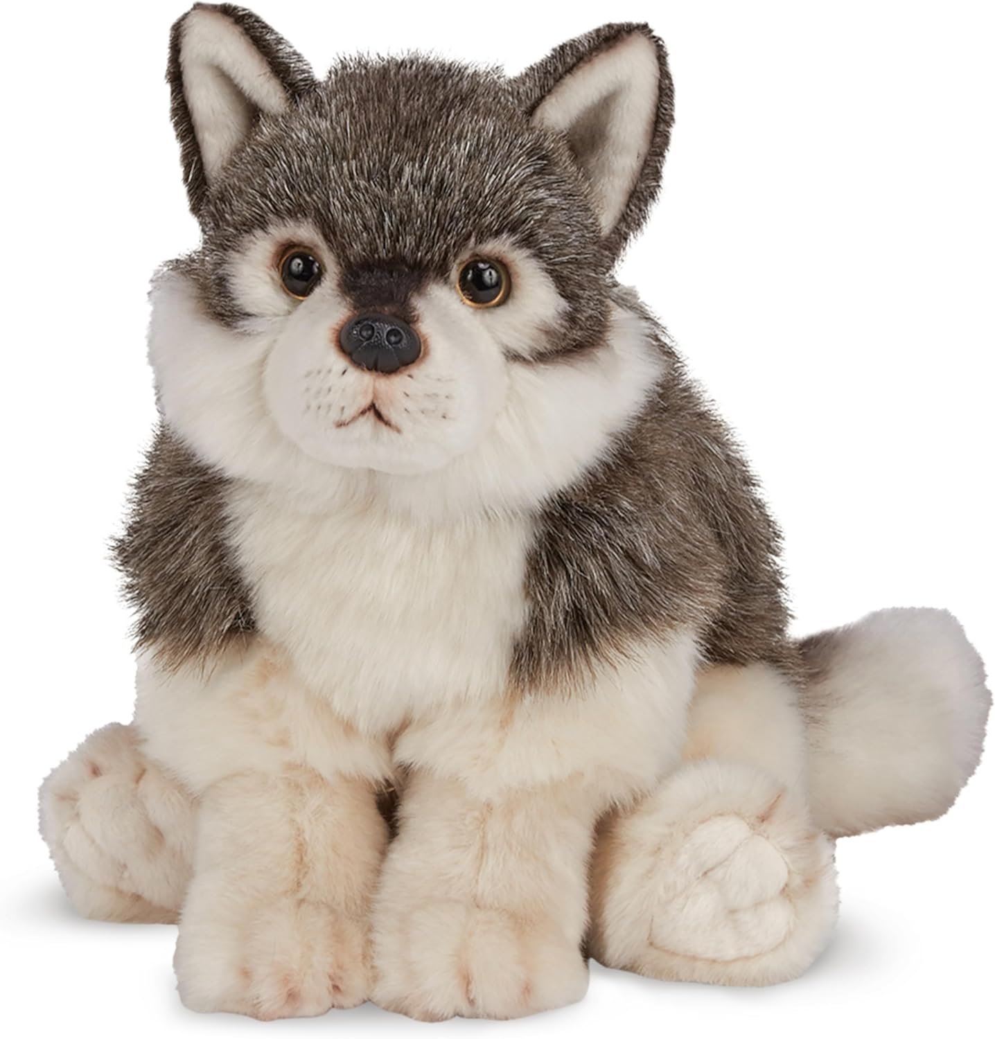Bearington Nanook Wolf Stuffed Animal - 13" Soft, Cuddly, and Realistic Wolf Plush Toy with Floppy Body - Adorable Lifelike Wolves Stuffie Gift for Kids, Wildlife Enthusiasts, and Plush Collectors