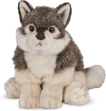 Bearington Nanook Wolf Stuffed Animal - 13" Soft, Cuddly, and Realistic Wolf Plush Toy with Floppy Body - Adorable Lifelike Wolves Stuffie Gift for Kids, Wildlife Enthusiasts, and Plush Collectors