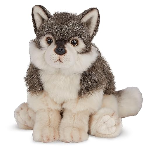 Bearington Nanook Wolf Stuffed Animal - 13" Soft, Cuddly, and Realistic Wolf Plush Toy with Floppy Body - Adorable Lifelike Wolves Stuffie Gift for Kids, Wildlife Enthusiasts, and Plush Collectors - 13" Nanook