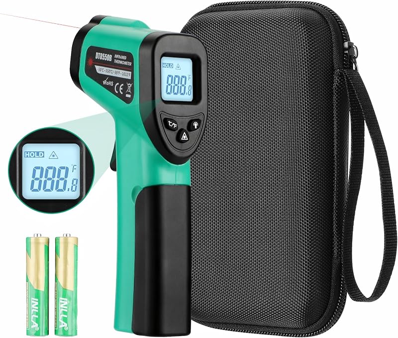 OnniOne Digital Laser Thermometer Temperature Gun for Aquarium Fish Tank | -58℉~1022℉ Infrared IR Thermometer for Gecko Spider Lizard Reptile Thermometer, Forest Terrarium Accessories Gift