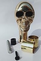 Vista 5 de Mango de cabeza de calavera de latón macizo antiguo para bastones de bastón