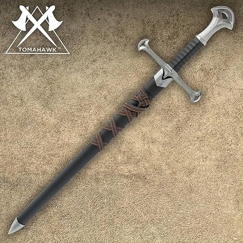 Miniatura 3 de Tomahawk - Espada ancha corta de guerrero de la Edad Media Hoja de doble filo de 17 pulgadas Espada ancha medieval Reproducción auténtica Mango