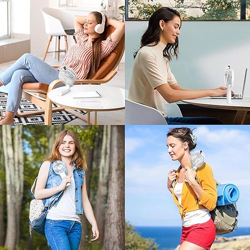 Miniatura 5 de COMLIFE - Miniventilador nebulizador de agua en aerosol, de mano, portátil, con batería recargable de 3000 mAh y plegable para viajes, maquillaje