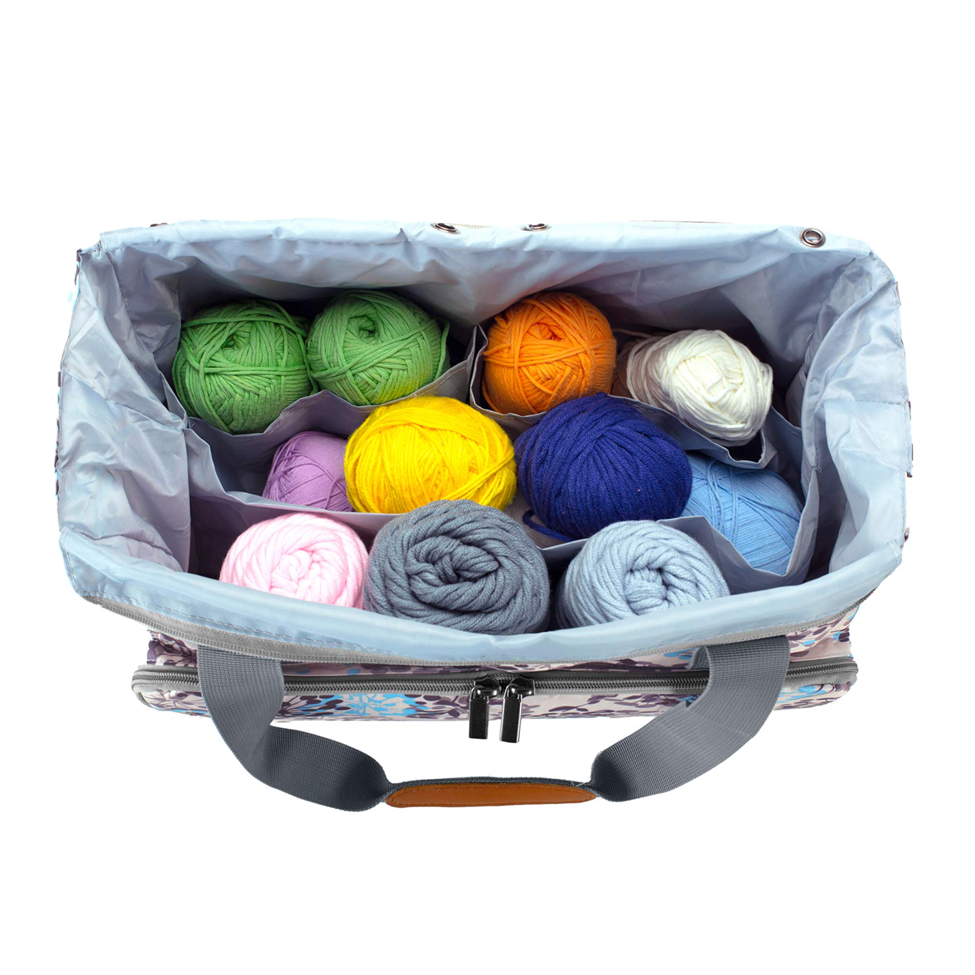 Teamoy Bolsa de Ovillos Almacenamiento para Crochet Bolso Ligero para Agujas(Sin Accesorios) (Diente de león)