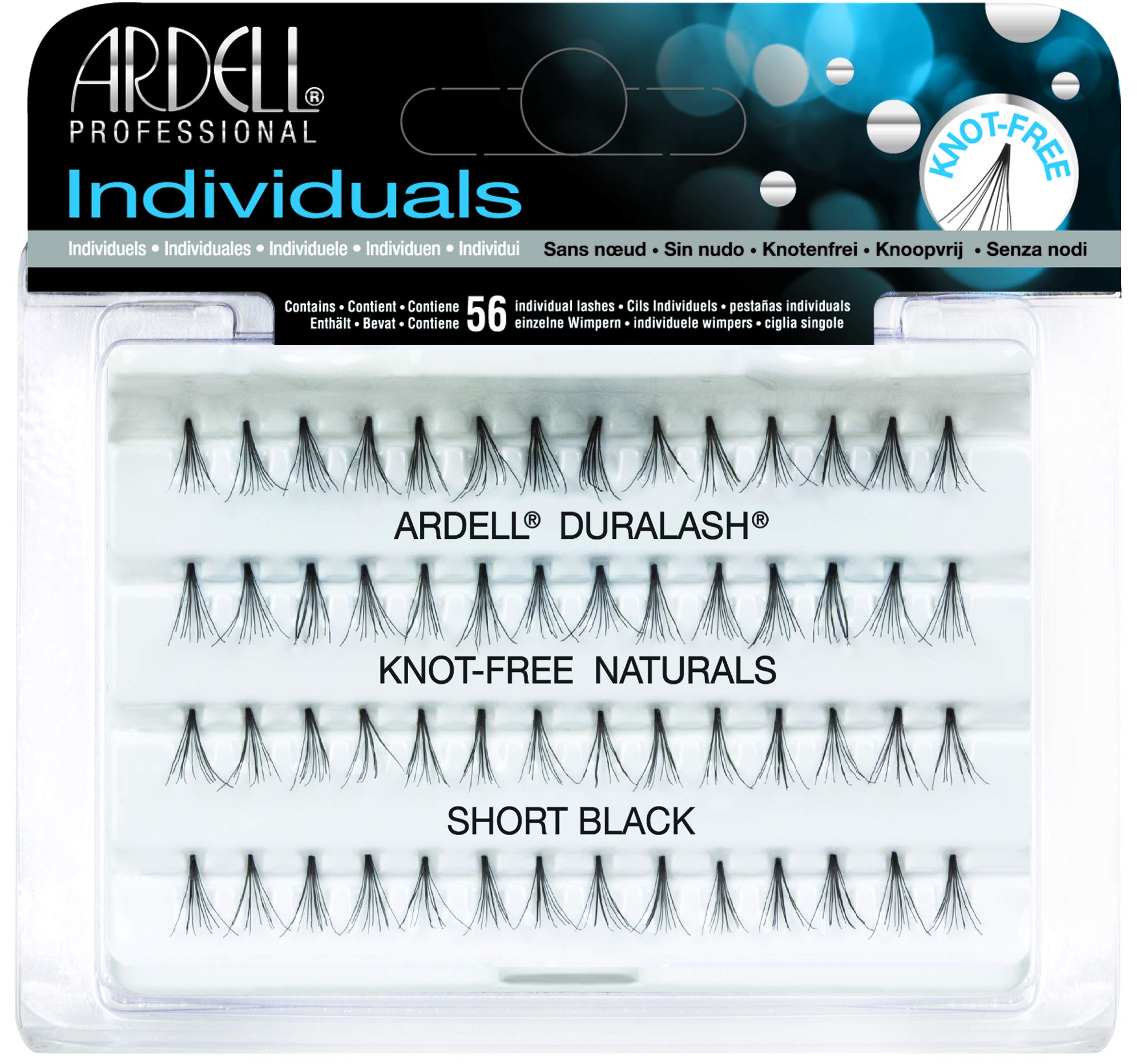 Professional Duralash Natural Knot Free Eye Lashes, Flare Short Black