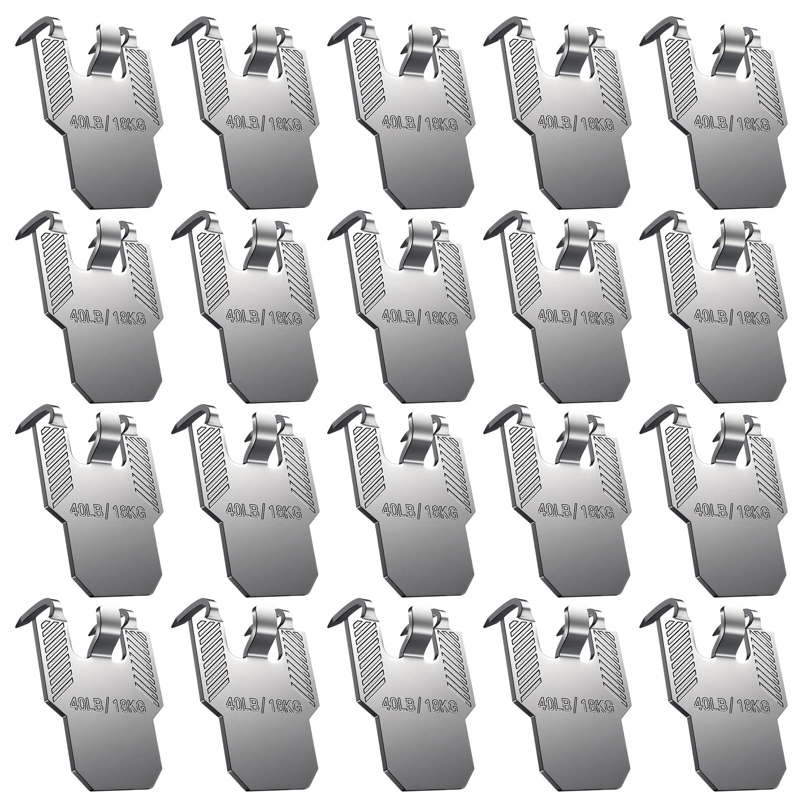 Buxuaaaa Of 20 Reinforced Stainless Steel Picture Hanging Hook for Drywalls Wall Fixtures Painting Hanger Drywalls Anchors for Frames