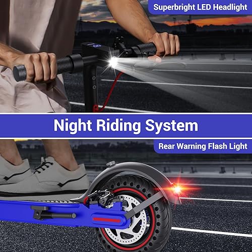 Miniatura 5 de Patinete eléctrico para adultos, velocidad máxima de 15.5 Mph alimentado por motor de 350 W, hasta 18.6 millas de alcance plegable E-Scooter para