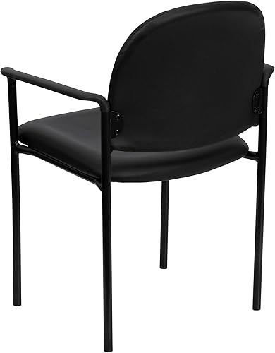 Miniatura 9 de Flash Furniture Tiffany - Silla de recepción lateral con reposabrazos acolchados, silla apilable de vinilo para sala de espera para uso comercial o
