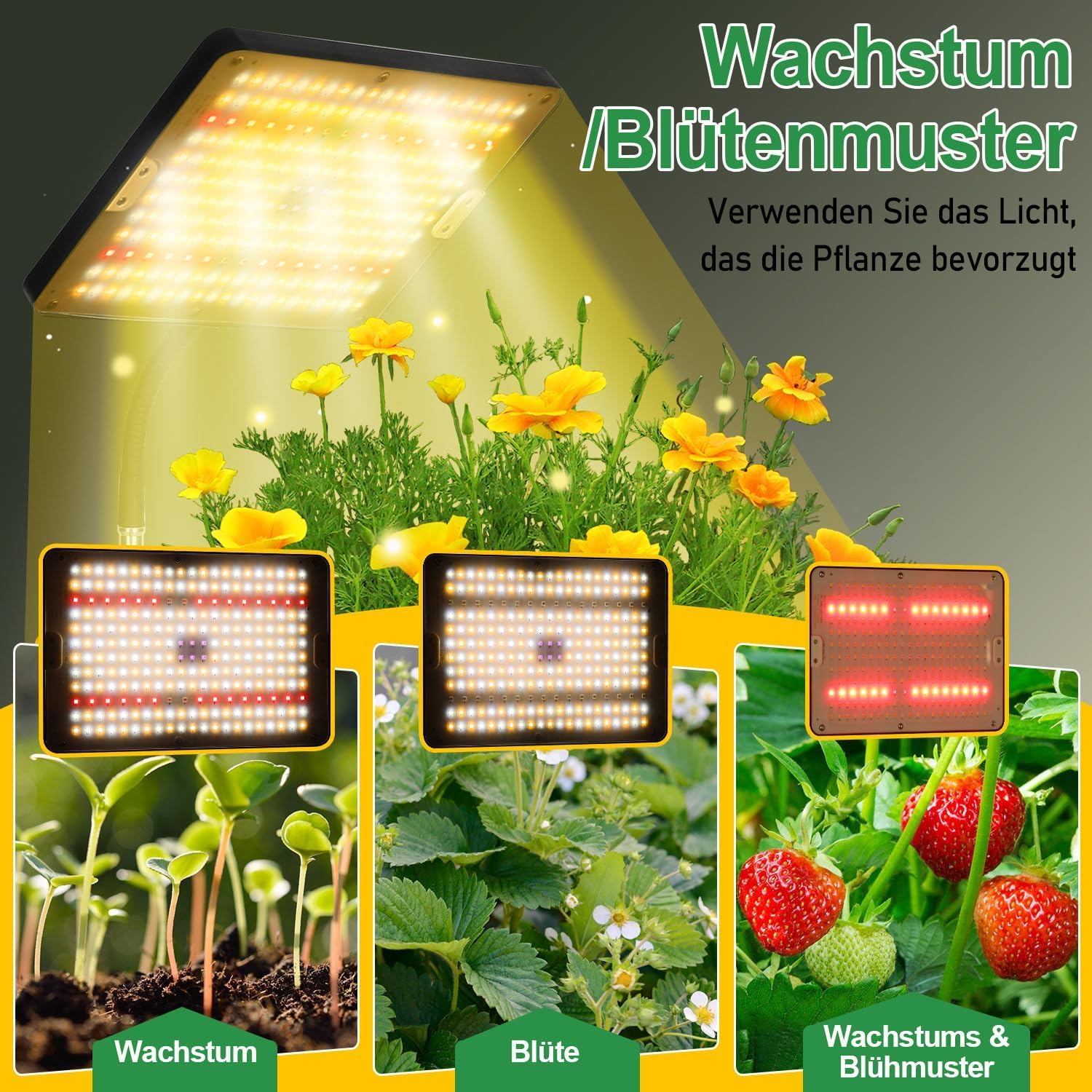 Lampa do roślin LED ze stojakiem, lampa do roślin z regulacją wysokości z pilotem zdalnego sterowania, 242 diody LED pełne spektrum światła do wszystkich faz wzrostu, możliwość ściemniania z