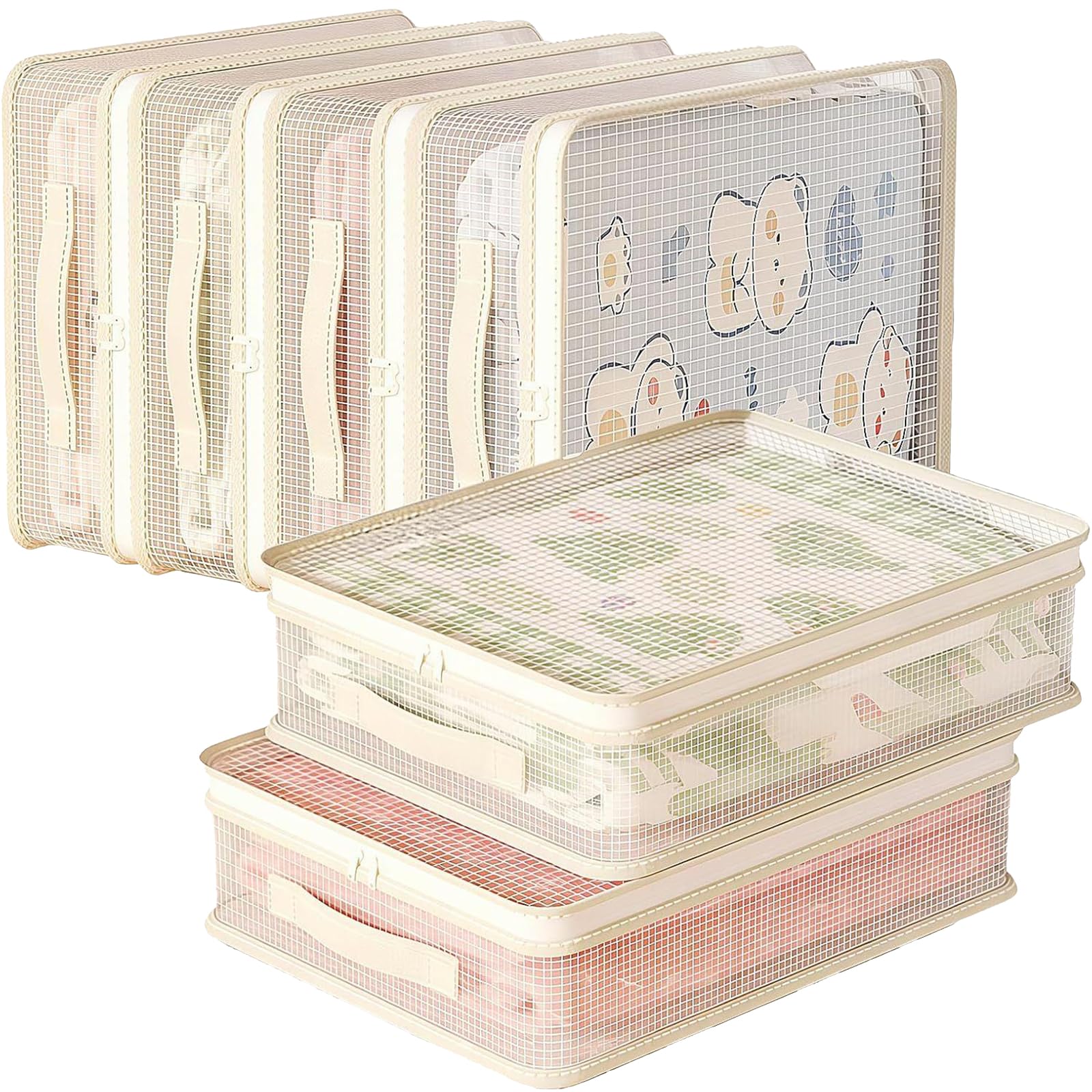 Bedsheet Organiser, Bedding Storage Organiser, Clear Storage Bags for Clothes and Saree storage, Bed Linen S torage Solution, with Dimensions 40x30x12cm ﻿