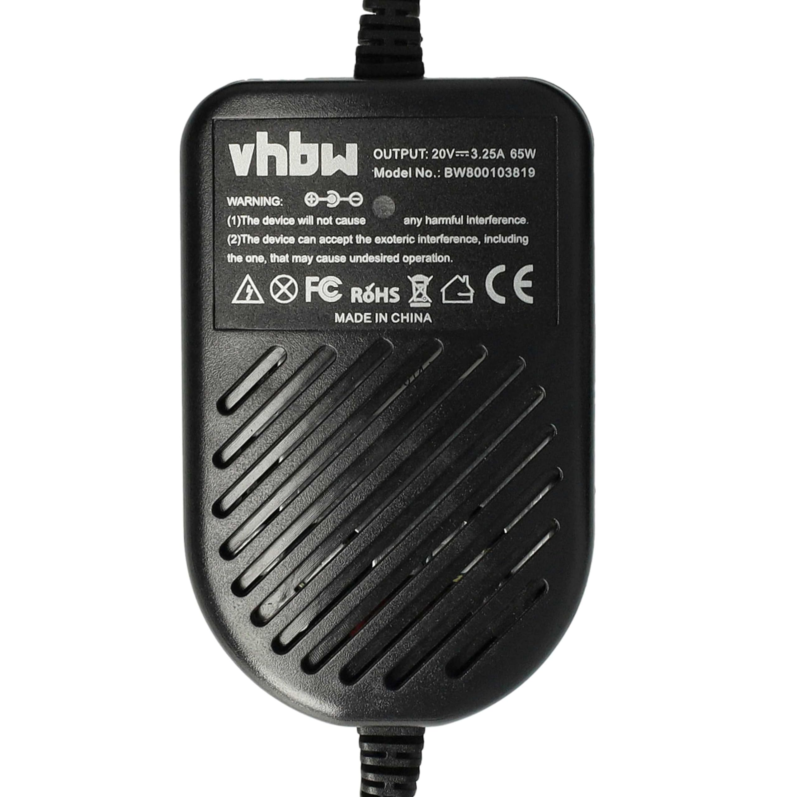 vhbw caricabatteria da auto sostituisce Lenovo ADP-65KHB, DB, CPA-A065, 6001646 per notebook - Caricatore da 12V nero 3,25 A