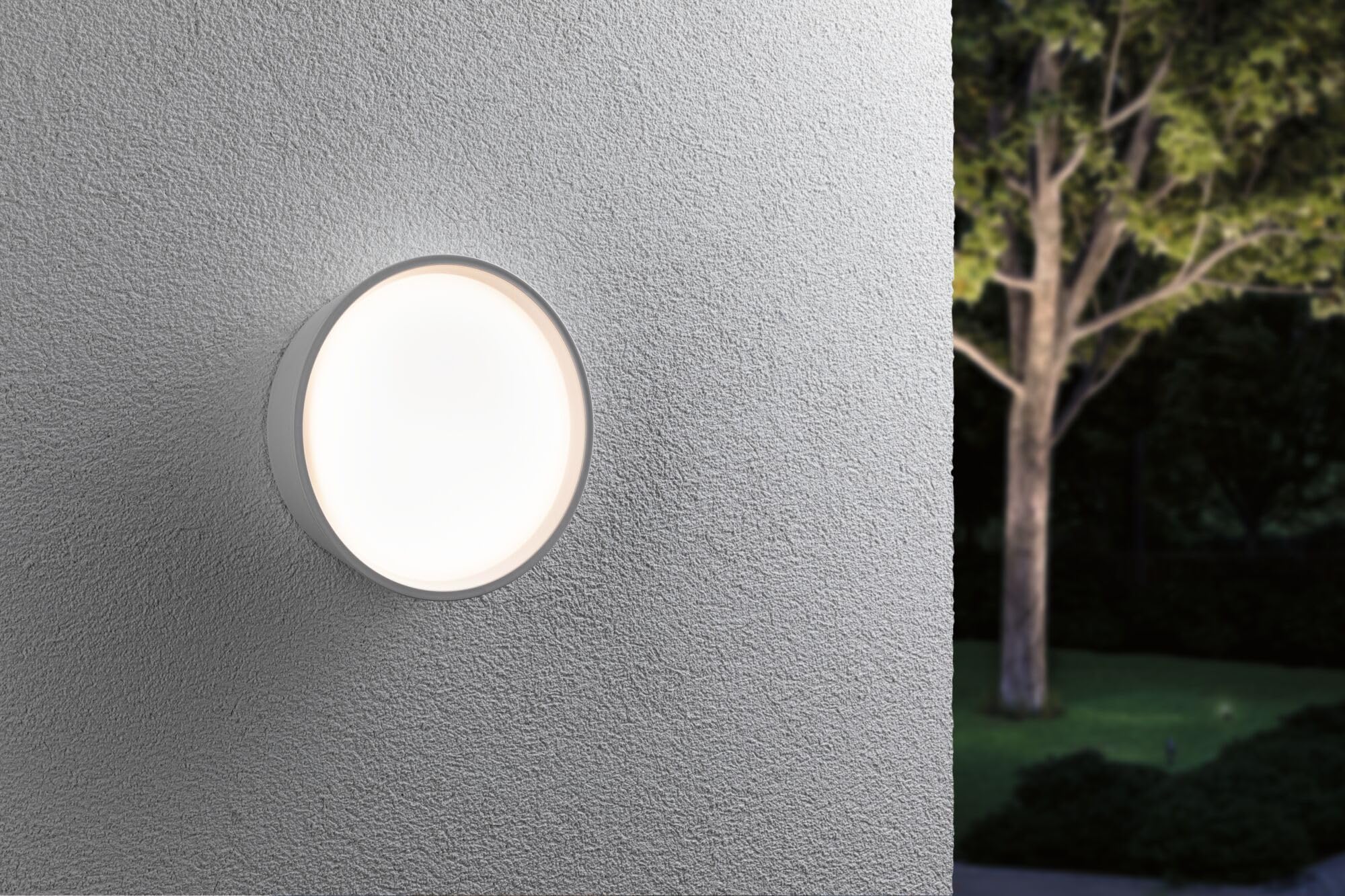 Paulmann 94697 luminaire d'extérieur LED Applique Platomo Résistant à l'eau de mer IP44 rond 180 mm 3000K 14,5W 1200lm 230V Blanc plastique