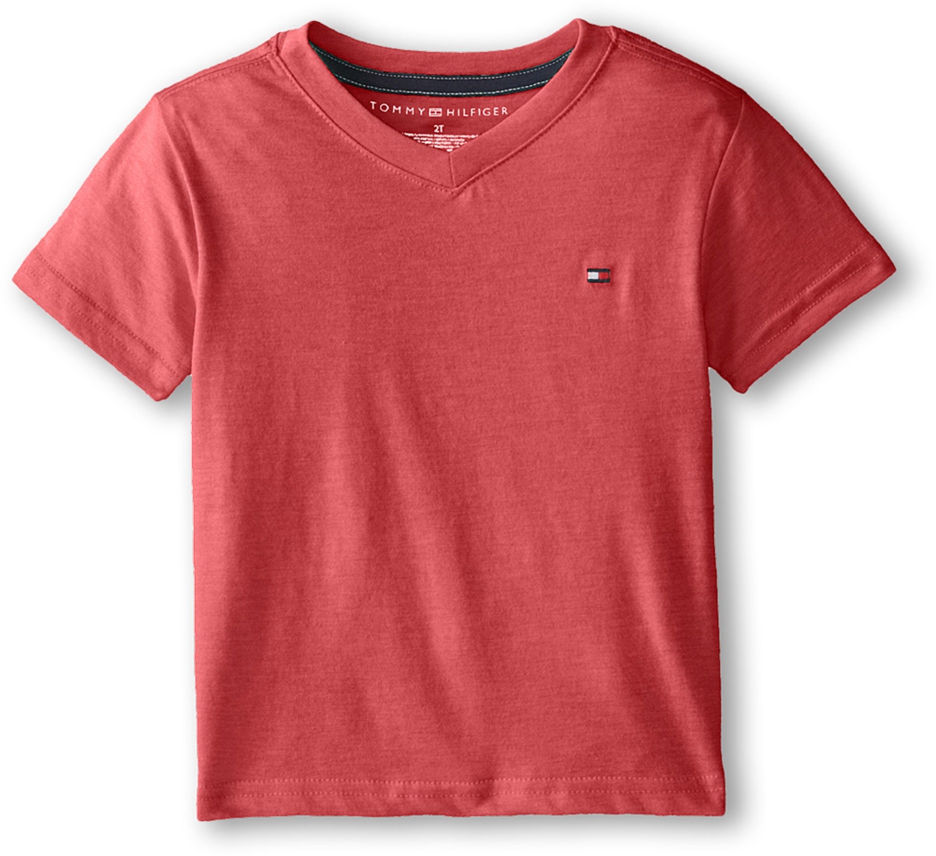 Tommy Hilfiger Boys Short Sleeve Solid V-Neck T-Shirt, Soft, Comfortable, Relaxed Fit