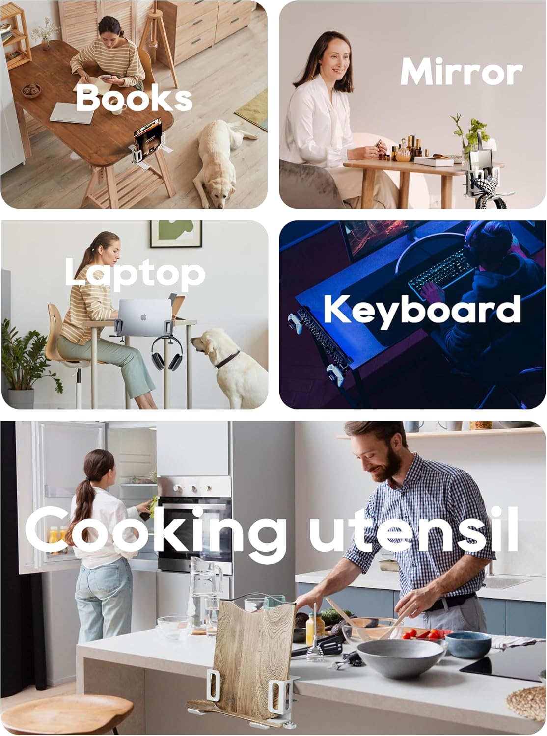 NODOCA Laptop Storage for Desk, Vertical Laptop Stand for Desk, MacBook Vertical Stand, with Headphone Holder, Desk Side Storage for MacBook/Surface/Samsung/HP/Dell[M, Black]