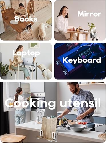 Miniatura 7 de NODOCA Almacenamiento de computadora portátil para escritorio, soporte vertical para computadora portátil, soporte vertical para MacBook, con