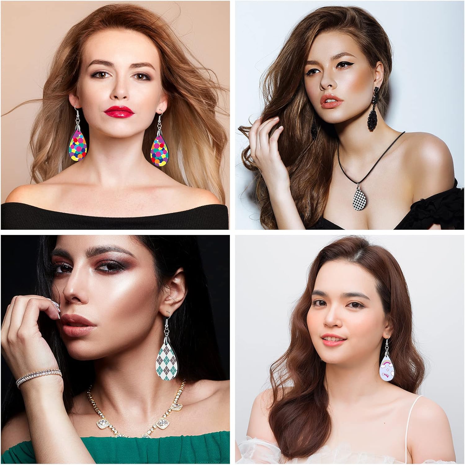 FEPITO 30pcs Sublimation Blank Earrings Kit with Hooks, Rings, Buckles, Cards & Bags for DIY Jewelry Making - Image 3